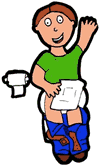 Waving on Toilet Clipart