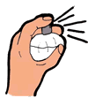 Hand with Finger Spraying Perfume Clipart