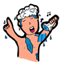 Man Singing in Shower Clipart