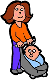 baby in Stroller Clipart
