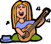 Playing Guitar for Money Clipart