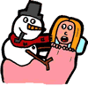 Frisky Snowman Clipart