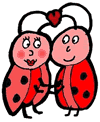 Lady Bugs in Love Clipart