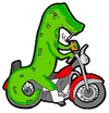 Alligator on Motorbike Smoking