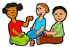 Kids Playing with Blocks Clipart