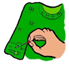 Mending Sweater with Needle Clipart