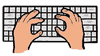 Hands Typing on Keyboard Clipart