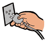 Hand Plugging in Plug to Socket Clipart