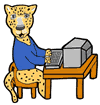 Jaguar Working on Computer