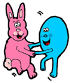 Bunny & Easter Egg Dancing Clipart