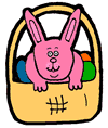 Happy Bunny in Easter Egg Basket Clipart