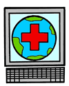 Red Cross on Computer Clip Art