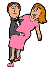 Carrying Wife over Theshold Troubles Clipart