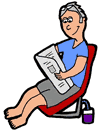 Man Reading Newspaper Clipart