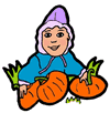 Girl in Pumpkin Patch Clipart