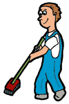 Man Pushing Broom Clipart