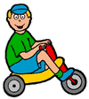 Boy Riding Bike Clipart
