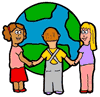 Kids Holding Hands Earth Clipart