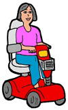 WomanRiding Scooter Clipart