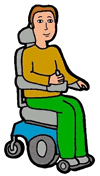 Man in Scooter Clipart