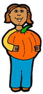 Girl Holding Large Pumpkin Clipart