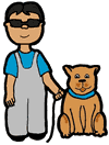 Blind Boy with Dog Clipart