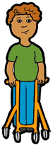 Boy with Walker Clipart