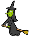 Witch Flying on Broom