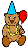 Stuffed Bear Holding Balloon Clipart