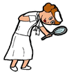 Nurse with Magnifying Glass Clip Art