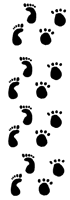Human & Animal Footprints Border Clipart