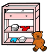 Stuffed Bear Beside Changing Table Clipart