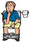 Man Thinking on Toilet