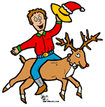 Cowboy Riding Reindeer