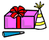 Party Favors with Present Clipart