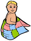 Toddler in Blanket Clipart