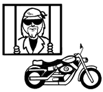 Biker in Jail Clipart