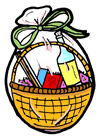 Gift Basket with Champagne Clipart