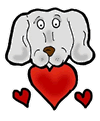 Dog Carrying Heart Clipart