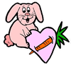 Bunny Holding Heart with Carrot