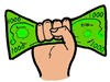 Hand Squeezing Money Bill Clipart