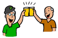 Seniors Celebrating with Beer Clipart