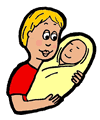 Child Holding Baby Clipart