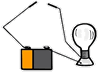 Electrical Circuit with Light Bulb Clipart