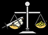 Sword & Coins Scale of Justice Clipart