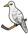 Pigeon with Hockey Stick