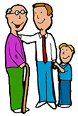 Grandpa with Family Clipart