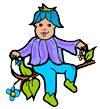 Fairy Sitting on Branch Clipart
