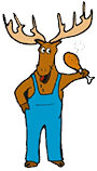 Hungry Moose Holding Drumstick Clipart