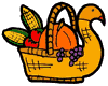 Autumn Basket with Pumpkin Clipart